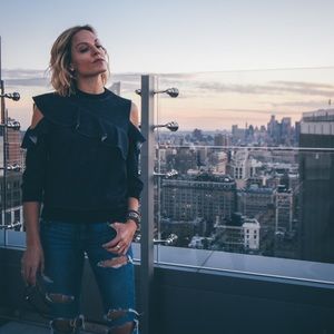 Prose & Poetry Cutout Ruffle Top